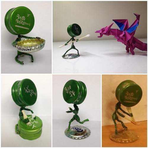 韓國《瓶蓋人藝術》網友的創意永遠無極限 韓國《瓶蓋人藝術》網友的創意永遠無極限