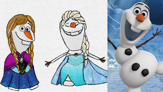 《冰雪奇緣》雪寶的cosplay公主排排站~♥