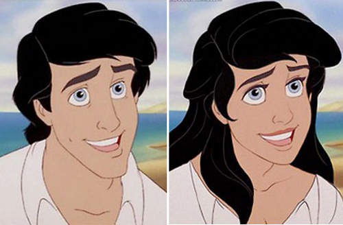 《性轉迪士尼》當王子變成女人時眼神都變柔情了XD