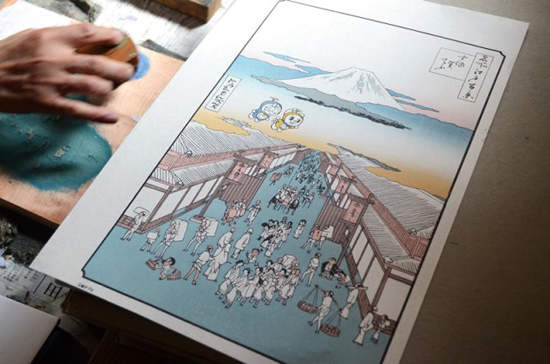 純手工製作《哆啦A夢浮世繪》限量200幅 慢了就搶不到了
