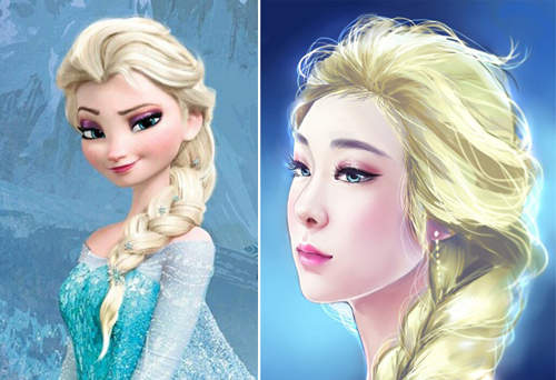 韓《網友畫Elsa》怎麼瞬間變成另一個人ＸＤ