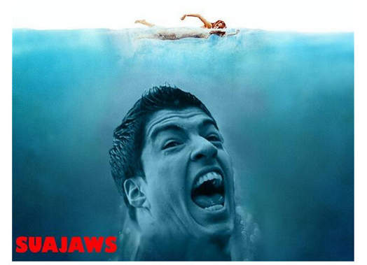 烏拉圭《咬人球員》蘇亞雷斯 他的牙齒可以拿來打廣告了...