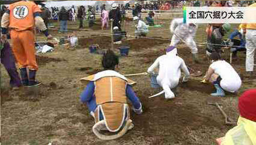 《日本挖穴大賽》拼命的挖就對了...欸~賽亞人也來參賽阿