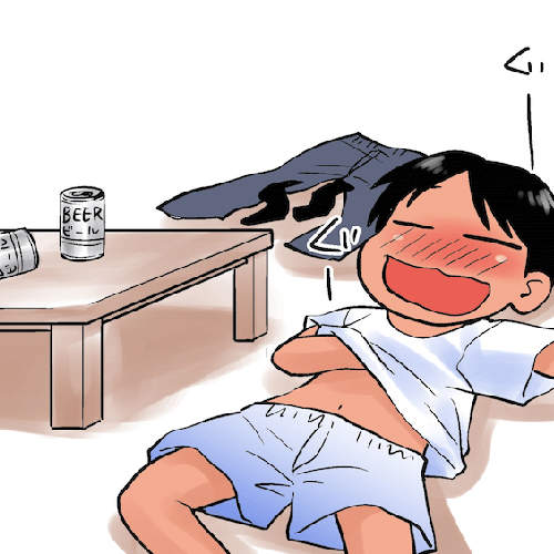 《覺得老公糟透了的瞬間》只好趁他爆睡的時候多踹兩腳惹ww（喂）