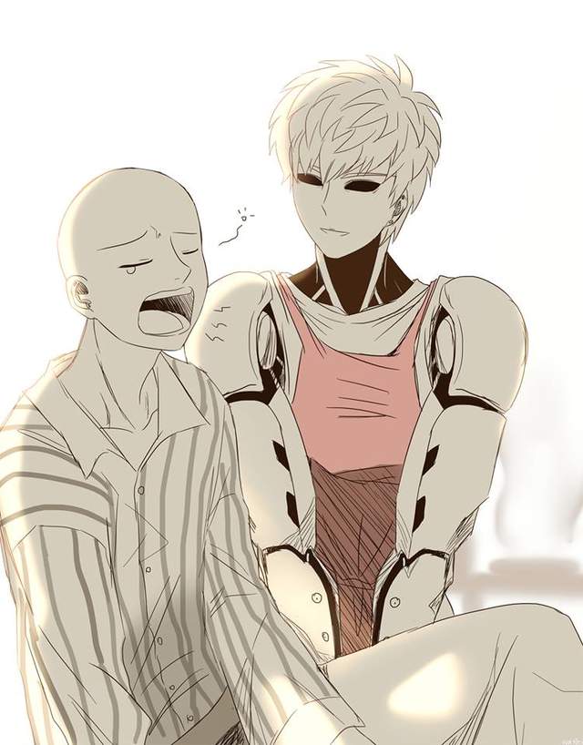 《一拳超人》傑諾斯與埼玉的超萌日常插圖