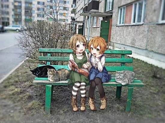 《不同次元的合成照》二次元角色出現在現實場景完全無違和啊～