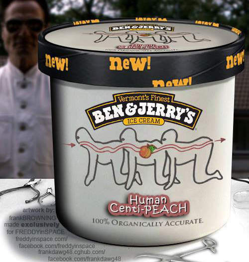 藝術家創作《恐怖電影冰淇淋》人形蜈蚣難道是...的口味嗎？