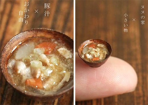 推特話題《指尖上的豬肉蔬菜味噌湯》超逼真迷你模型 推特話題《指尖上的豬肉蔬菜味噌湯》超逼真迷你模型