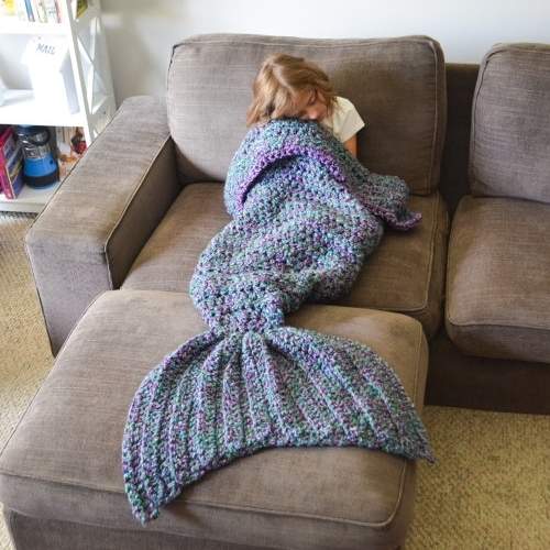 人魚控保暖對策《尤物魚魚尾針織毯》蓋起來雙腳會夢境消散♥ - 圖片1