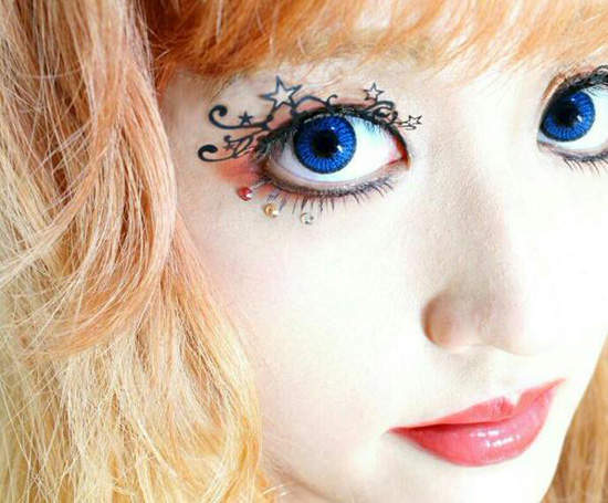 日本《大創萬聖節假睫毛》實際配帶效果