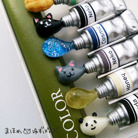 《水彩造型別針》擠出來的顏料是貓咪=θωθ= 《水彩造型別針》擠出來的顏料是貓咪=θωθ=