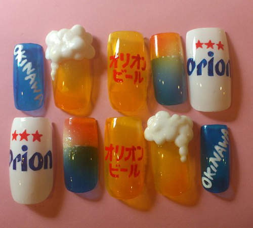 《啤酒指彩》炎熱的夏天連指尖也要來杯清涼的啤酒～♪