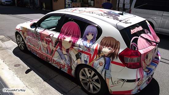 《Angel Beats!》官方痛車拍賣 宣傳結束之後就可以轉作開發資金...