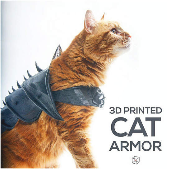 超帥氣的《貓咪盔甲》有3D列表機你也可以做一個給貓老大穿 超帥氣的《貓咪盔甲》有3D列表機你也可以做一個給貓老大穿
