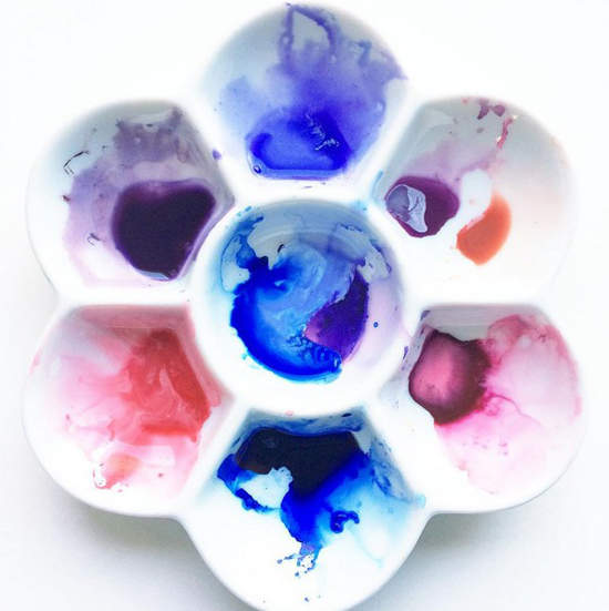 畫畫完的《調色盤藝術》用完的調色盤也是一種美