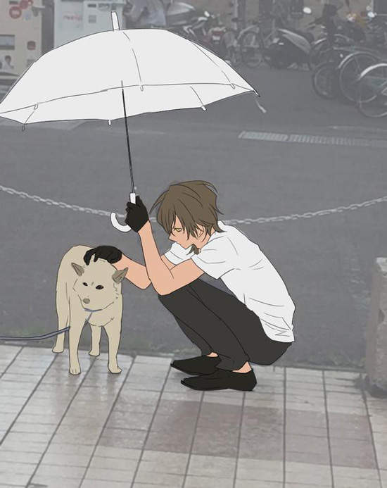 推特話題《幫路邊的柴柴撐傘》溫馨的畫面讓人覺得好治癒 ❤