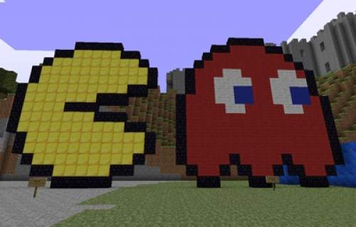 在《Minecraft》重現遊戲「小精靈」 真可說是超強的執著喔... 在《Minecraft》重現遊戲「小精靈」 真可說是超強的執著喔...