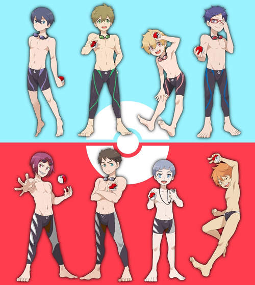 《FREE！x 神奇寶貝》如果Free是神奇寶貝訓獸師的話...