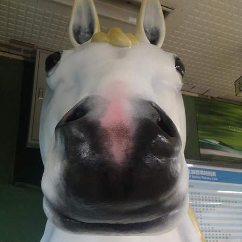 車站突然出現的巨型白馬 應該不是來接我回家的吧ww(嗯?) 車站突然出現的巨型白馬 應該不是來接我回家的吧ww(嗯?)