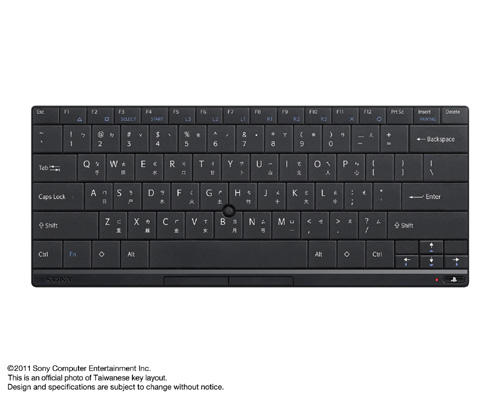PlayStationR3專用周邊配件「無線標準鍵盤」 2011年11月25日（五）發售預定