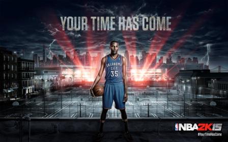 2014年NBA最有價值球員凱文杜蘭特擔任《NBA 2K15》封面球員!
