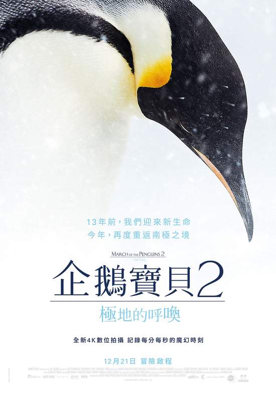 《企鵝寶貝2:極地的呼喚》爛番茄新鮮度100%推薦   《綜藝報》等國際權威媒體高度肯定 魅力無比的續集紀錄片  《企鵝寶貝2:極地的呼喚》12月21日 再次感動你心