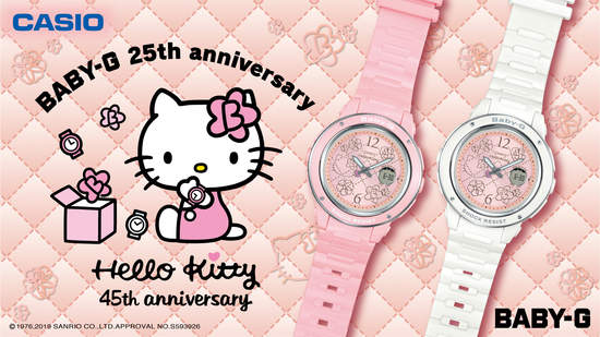 BABY-G × Hello Kitty Pink Quilt Series 聯名錶款 粉紅針織菱格深受90年代日本年輕女性喜愛