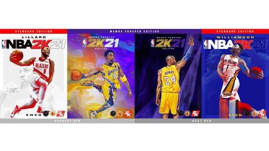 無界‧無限：Damian Lillard、Zion Williamson和Kobe Bryant登上《NBA 2K21》封面