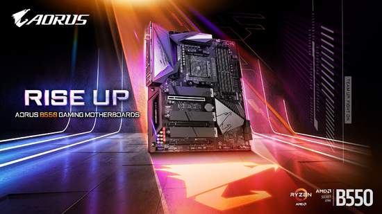 技嘉推出最新AMD B550 AORUS系列主機板，最高16相直出全數位電源設計 提供新平台更穩定的品質及效能