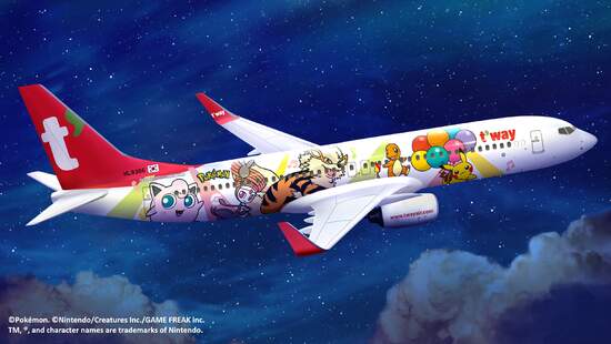 『飛翔皮卡丘計畫』在韓國正式啟動！ The Pokemon Company與韓國德威航空合作推出的「皮卡丘彩繪機 TW」即將啟航！ 
