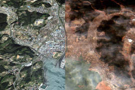 Google Map 日本地震災情前後對照圖片 Google Map 日本地震災情前後對照圖片