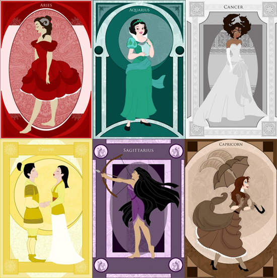 迪士尼公主的十二星座 你的公主是誰呢？