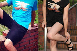 《妄攝乳感T-Shirt》撕裂版登場 而且還是no bra喔>/////< 《妄攝乳感T-Shirt》撕裂版登場 而且還是no bra喔>/////<
