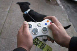 《Xbox360淘汰手把活用法》真實版遛狗遊戲(樂) 《Xbox360淘汰手把活用法》真實版遛狗遊戲(樂)