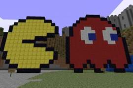 在《Minecraft》重現遊戲「小精靈」 真可說是超強的執著喔... 在《Minecraft》重現遊戲「小精靈」 真可說是超強的執著喔...