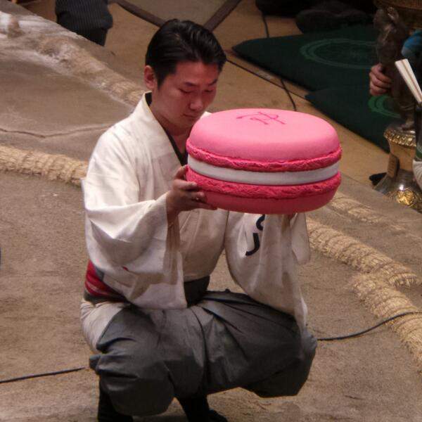 看起來很像改圖的《相撲馬卡龍獎盃》如果可以吃就太好了…… 看起來很像改圖的《相撲馬卡龍獎盃》如果可以吃就太好了……