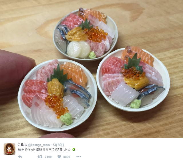 超正海鮮丼但是《不能吃的微型美食》神手用黏土做的啦~ 超正海鮮丼但是《不能吃的微型美食》神手用黏土做的啦~