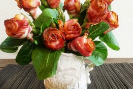 母親節料理《培根玫瑰花》取代康乃馨送給肉食性媽媽♥ 母親節料理《培根玫瑰花》取代康乃馨送給肉食性媽媽♥