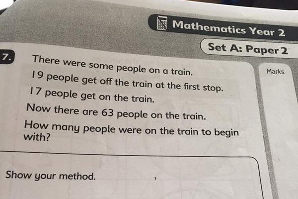 《讓大人混亂的數學問題》你能正確算出最初電車裡的人數嗎？