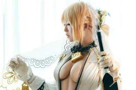 《爆乳花嫁Saber》Fate/EXTRA CCC最性感角色扮演 《爆乳花嫁Saber》Fate/EXTRA CCC最性感角色扮演