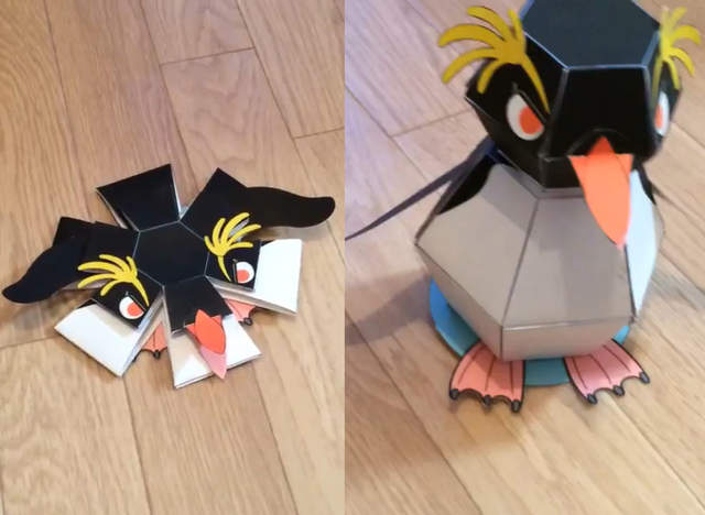 太有趣了《丟一下就彈起來變立體的紙模型》這根本是魔法啊（丟）