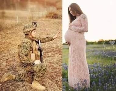 相隔7000英里也要放閃《軍人夫與異地孕妻合照》再遠都阻止不了我對你的愛 相隔7000英里也要放閃《軍人夫與異地孕妻合照》再遠都阻止不了我對你的愛