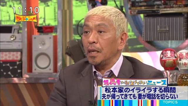 藝人松本人志遭批《讓老婆講10分鐘電話都不准》各位已婚男女怎麼想？