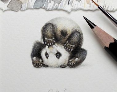 《迷你微型水彩繪畫》這些可愛的小動物都不超過3公分大 《迷你微型水彩繪畫》這些可愛的小動物都不超過3公分大