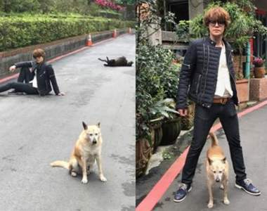 聲優王子《宮野真守》在台灣九份街頭跟冷淡的汪星人一起耍帥✰ 聲優王子《宮野真守》在台灣九份街頭跟冷淡的汪星人一起耍帥✰
