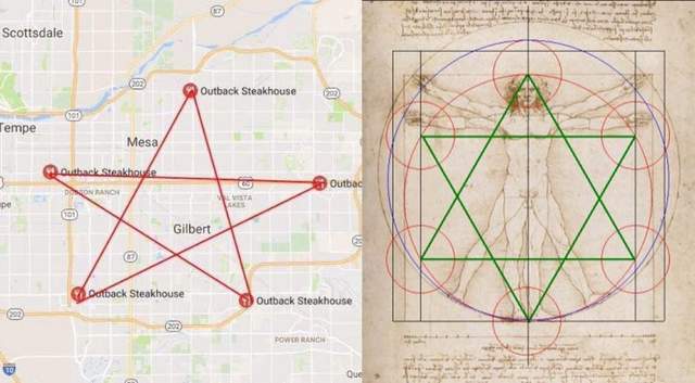 毛骨悚然特輯《美式餐廳據點分佈》難不成是達文西密碼真實版?