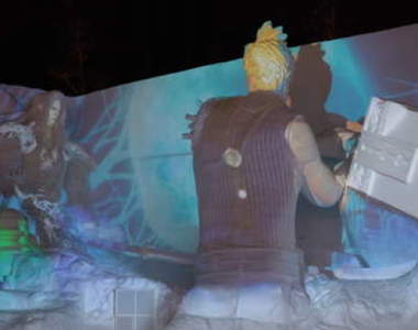 《FF7巨大雪像》克勞德決戰賽菲羅斯 光雕投影驚見神秘訊息… 《FF7巨大雪像》克勞德決戰賽菲羅斯 光雕投影驚見神秘訊息…