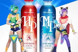 喝了上藍buff《韓國推出HP、MP飲料》 藍爸表示:終於不用打我了...... 喝了上藍buff《韓國推出HP、MP飲料》 藍爸表示:終於不用打我了......