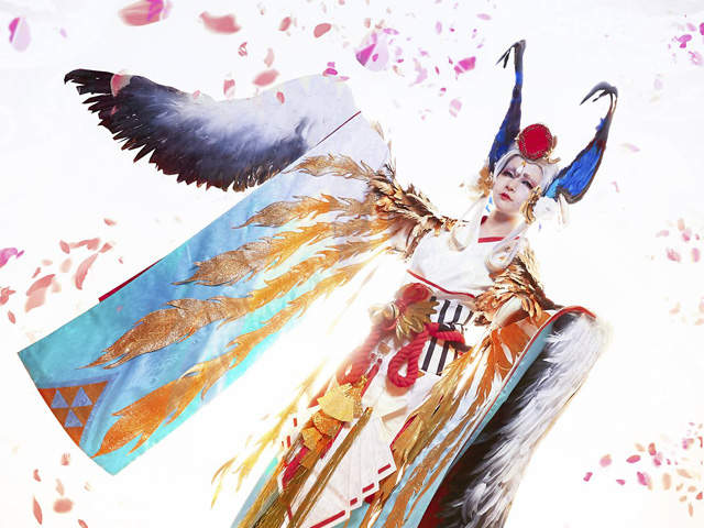 陰陽師《姑獲鳥 金鸞鶴羽 Cospaly》韓國Coser以動圖來表現氣氛感覺超美