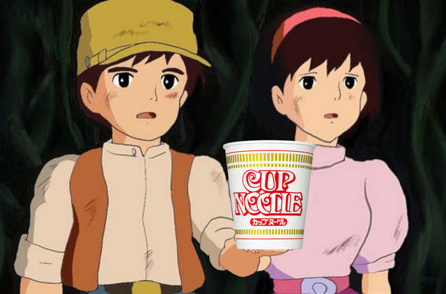 《日清泡麵惡搞天空之城》原來飛行石的真面目是蝦仁(´⊙ω⊙`)